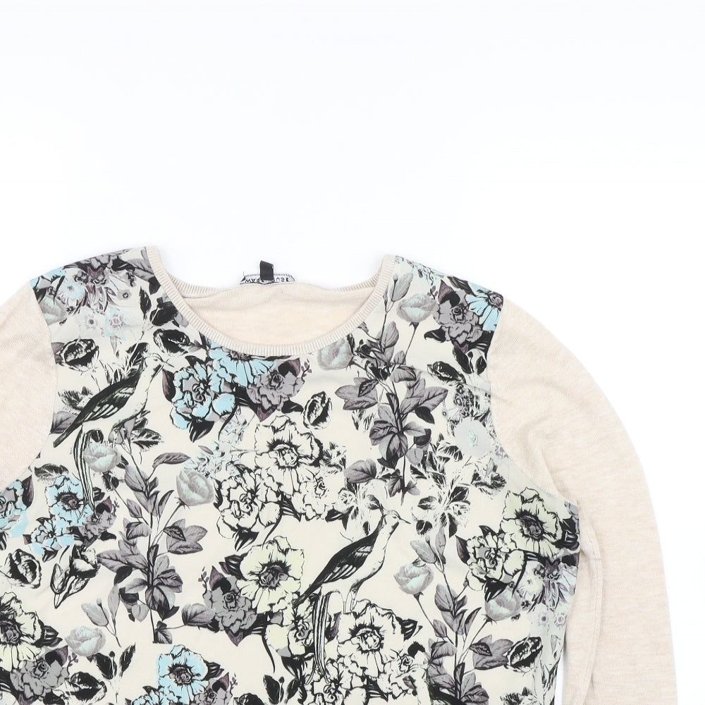 Womens UK Size M Warehouse Beige Pullover Jumper