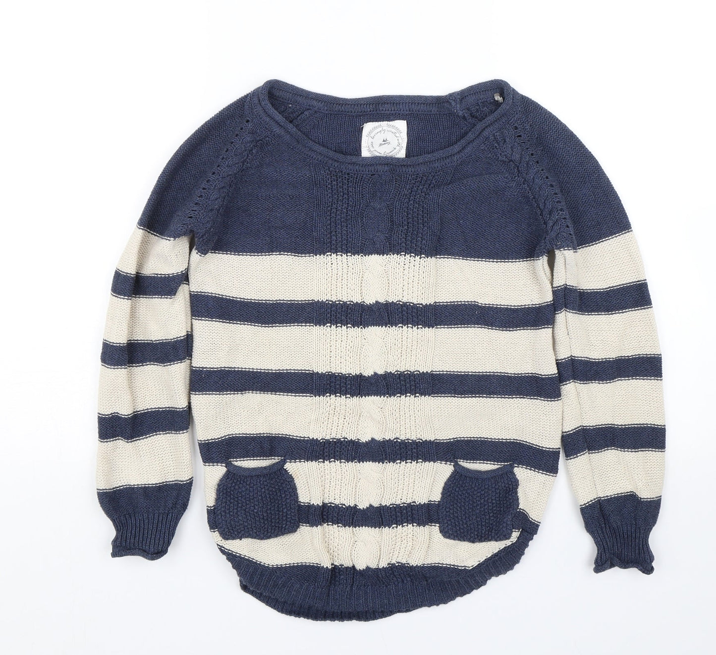 Debenhams Womens Blue Striped  Pullover Jumper Size 10