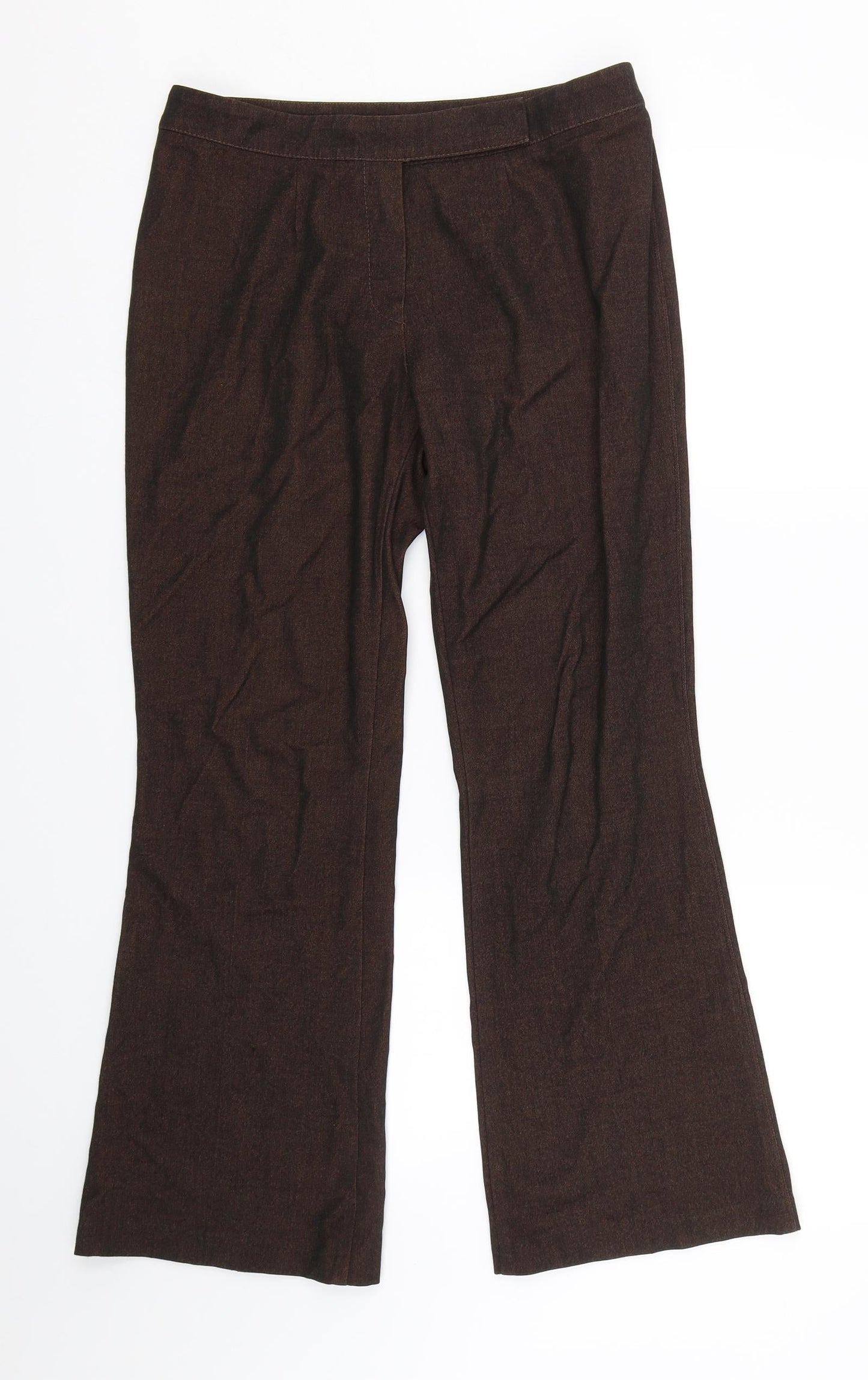 Womens UK Size S Preworn Regular Fit  Brown Trousers