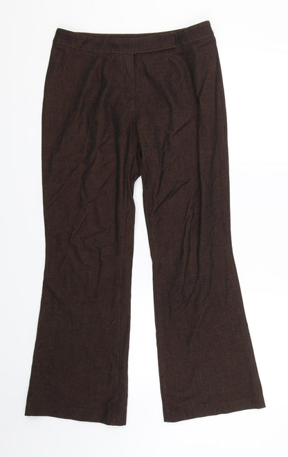 Womens UK Size S Preworn Regular Fit  Brown Trousers