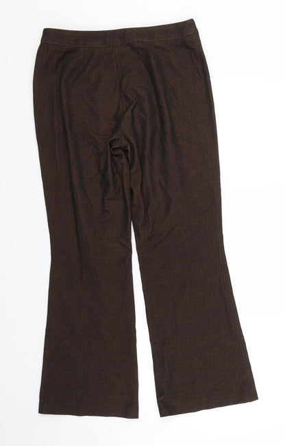 Womens UK Size S Preworn Regular Fit  Brown Trousers