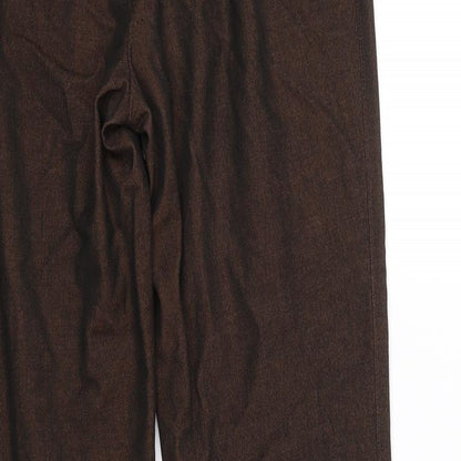 Womens UK Size S Preworn Regular Fit  Brown Trousers