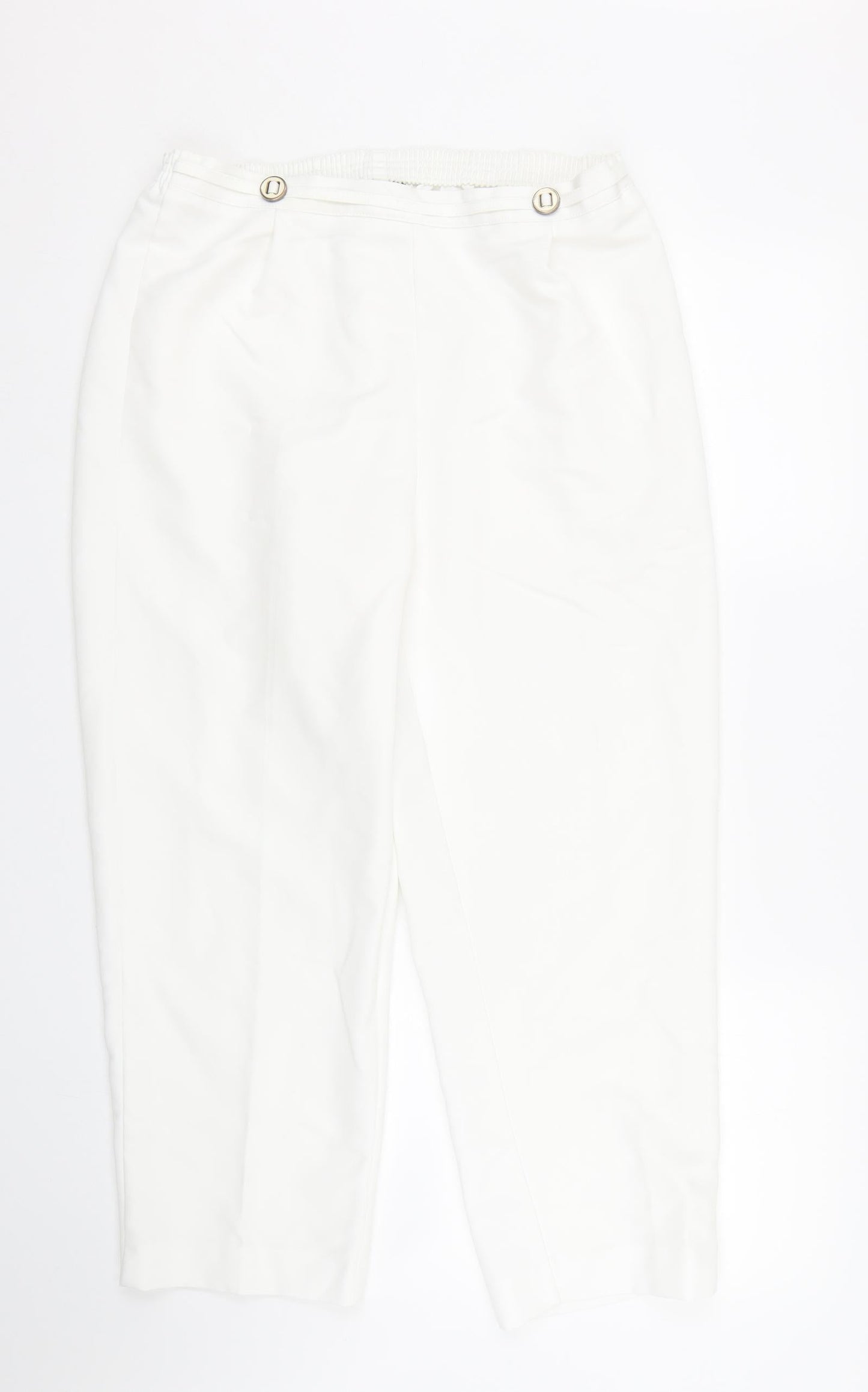 BM Womens White   Trousers  Size 12 L24 in