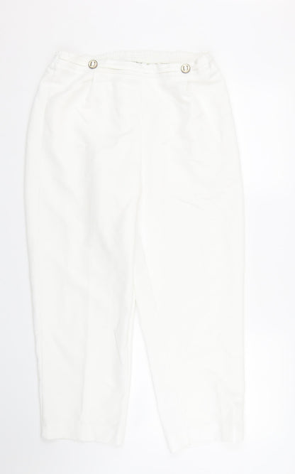 BM Womens White   Trousers  Size 12 L24 in