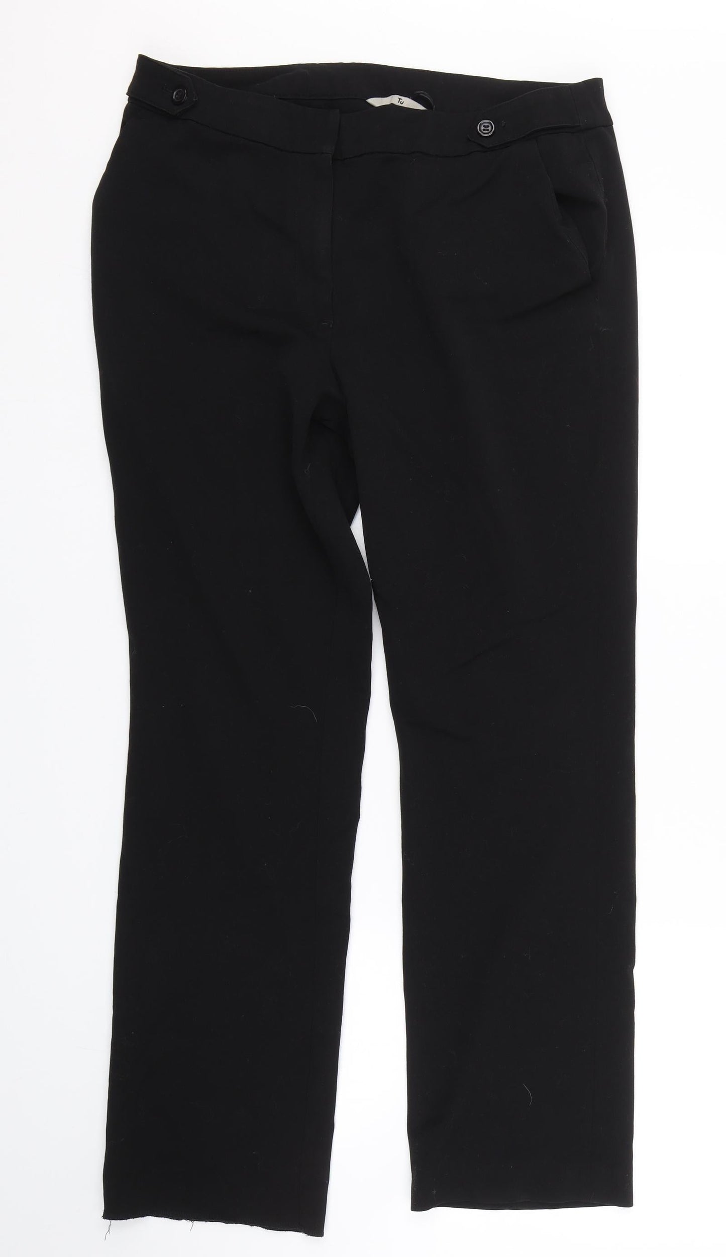 TU Womens Black   Trousers  Size 14 L25 in
