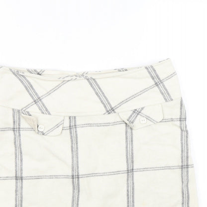 Janina Womens White Check  Mini Skirt Size 8