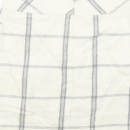 Janina Womens White Check  Mini Skirt Size 8
