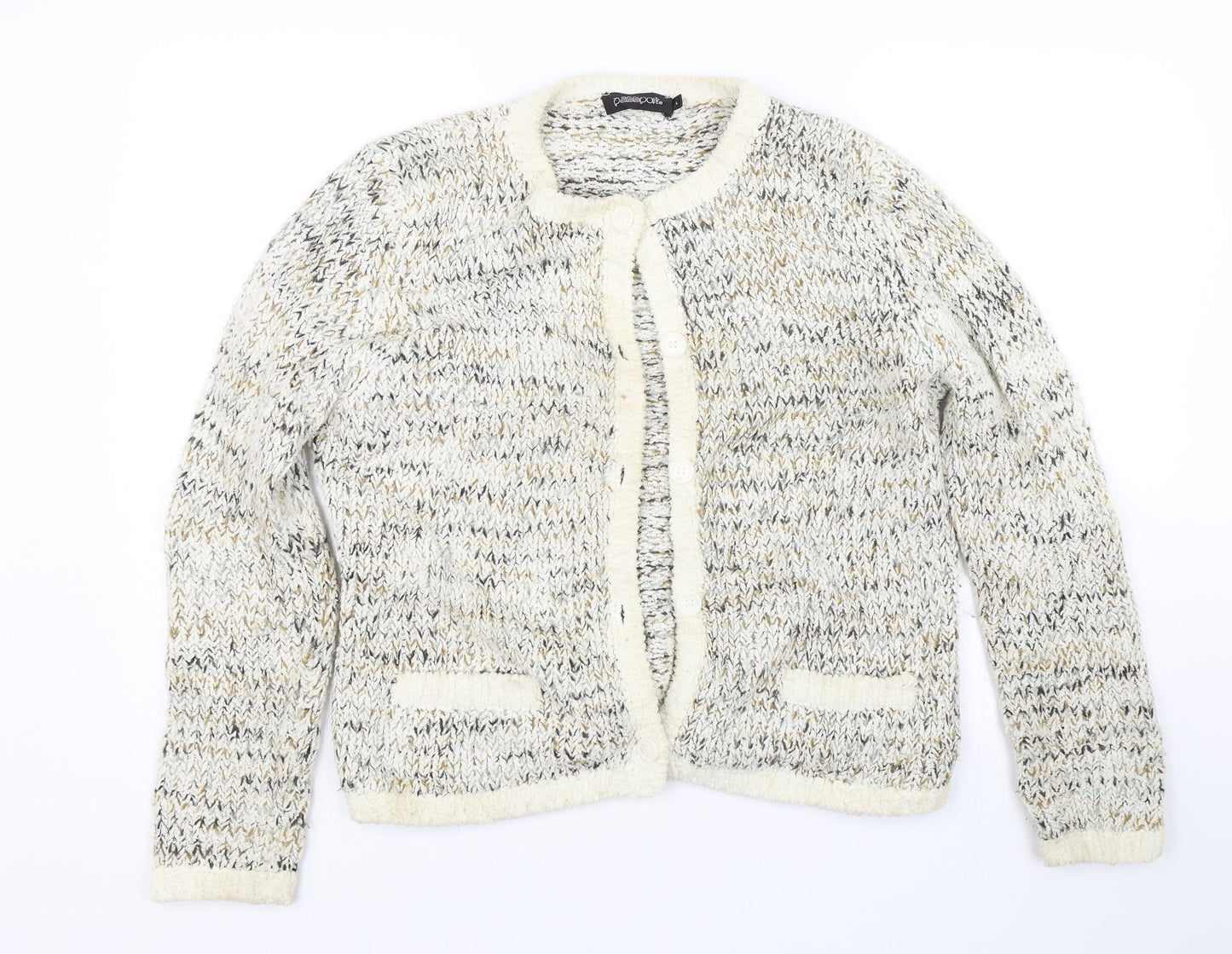 Womens UK Size L Passport Beige Cardigan Jumper