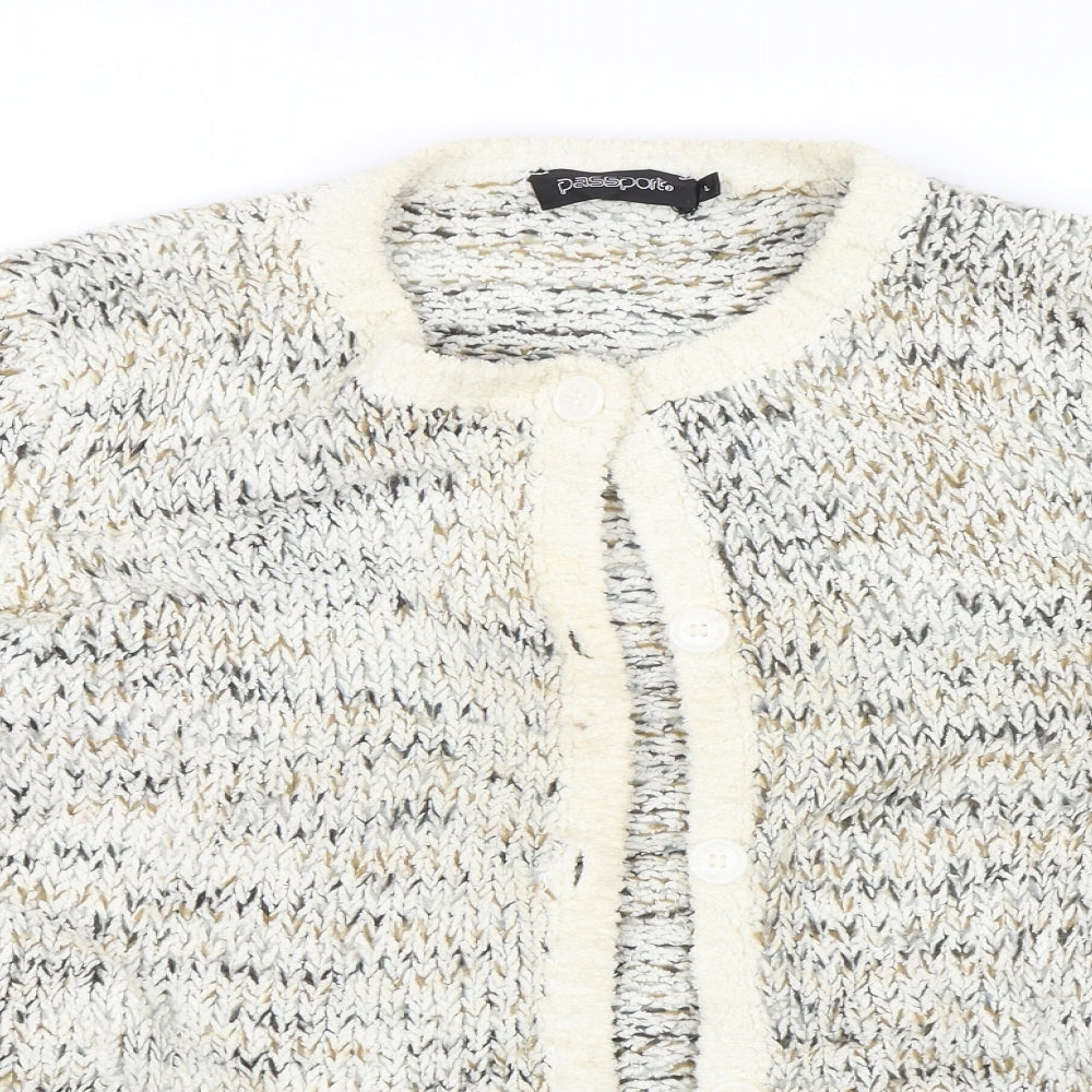 Womens UK Size L Passport Beige Cardigan Jumper