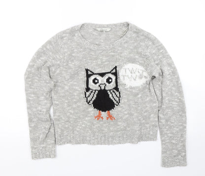 Womens UK Size S Peacocks Grey Pullover Jumper