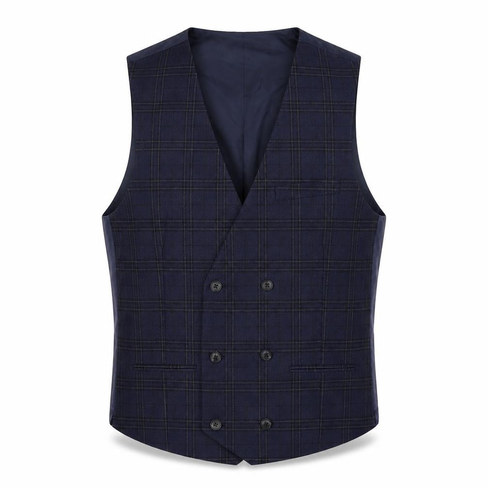 Marks & Spencer Mens Blue Check  Jacket Suit Trousers Size M
