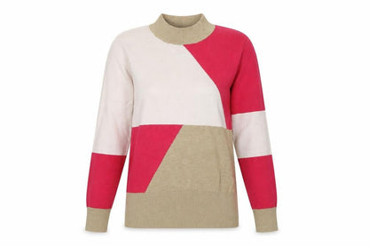 Marks & Spencer Womens Brown Striped Knit Pullover Sweatshirt Size 8