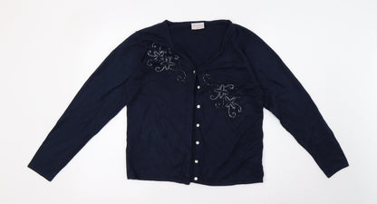 Womens UK Size S mackays Blue Cardigan Jumper