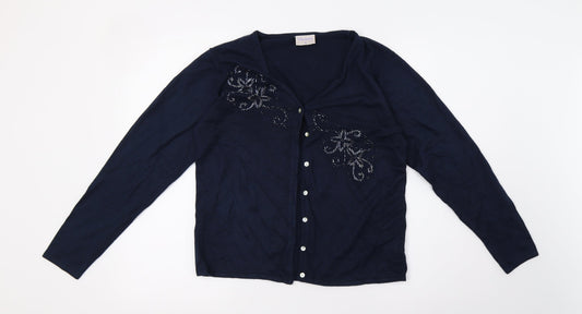 Womens UK Size S mackays Blue Cardigan Jumper