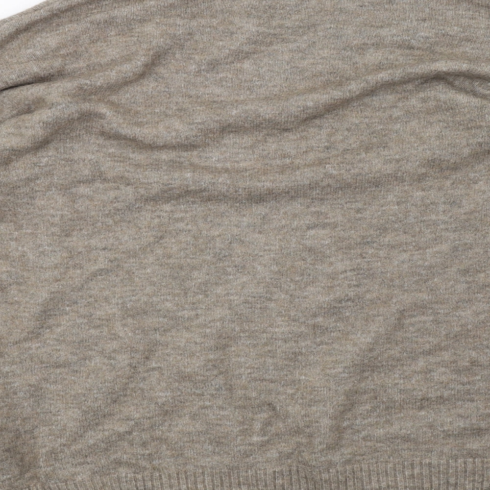 H&M Womens Grey  Knit Henley Sweatshirt Size S