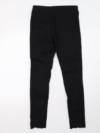 Preworn Womens Black  Denim Jegging Trousers Size 8 L31 in