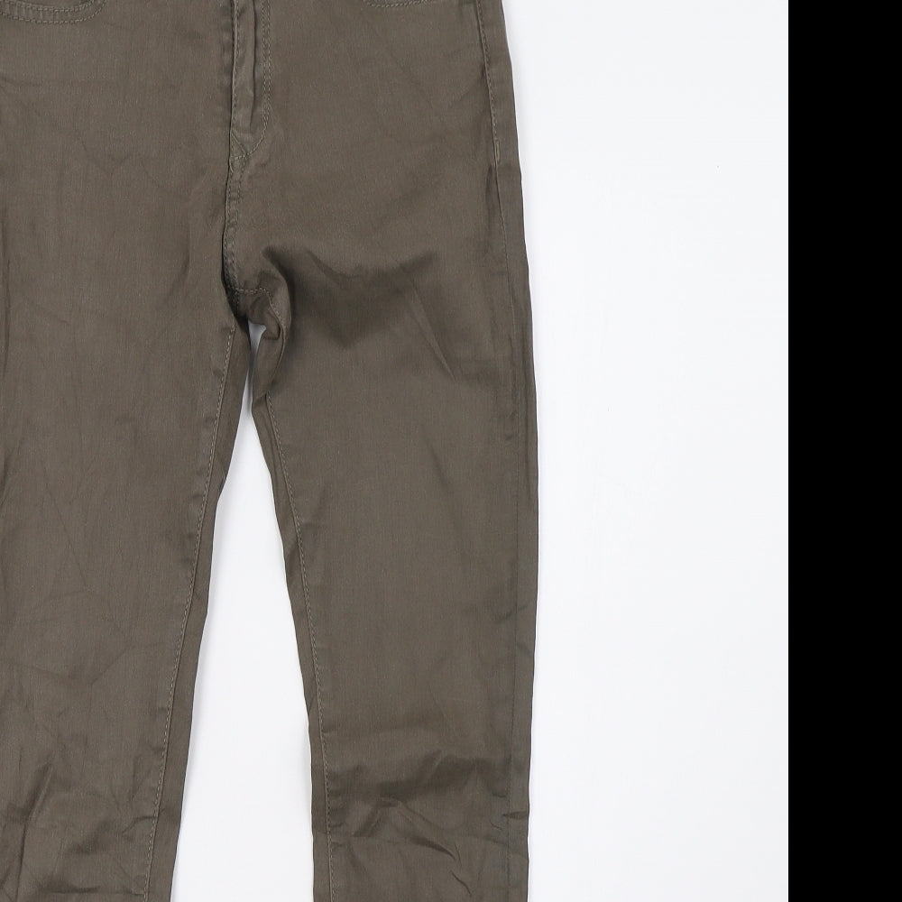 Womens UK Size 10 Preworn Slim Fit Mom Green Jeans