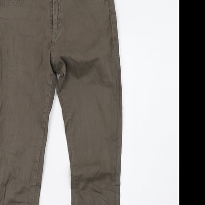 Womens UK Size 10 Preworn Slim Fit Mom Green Jeans