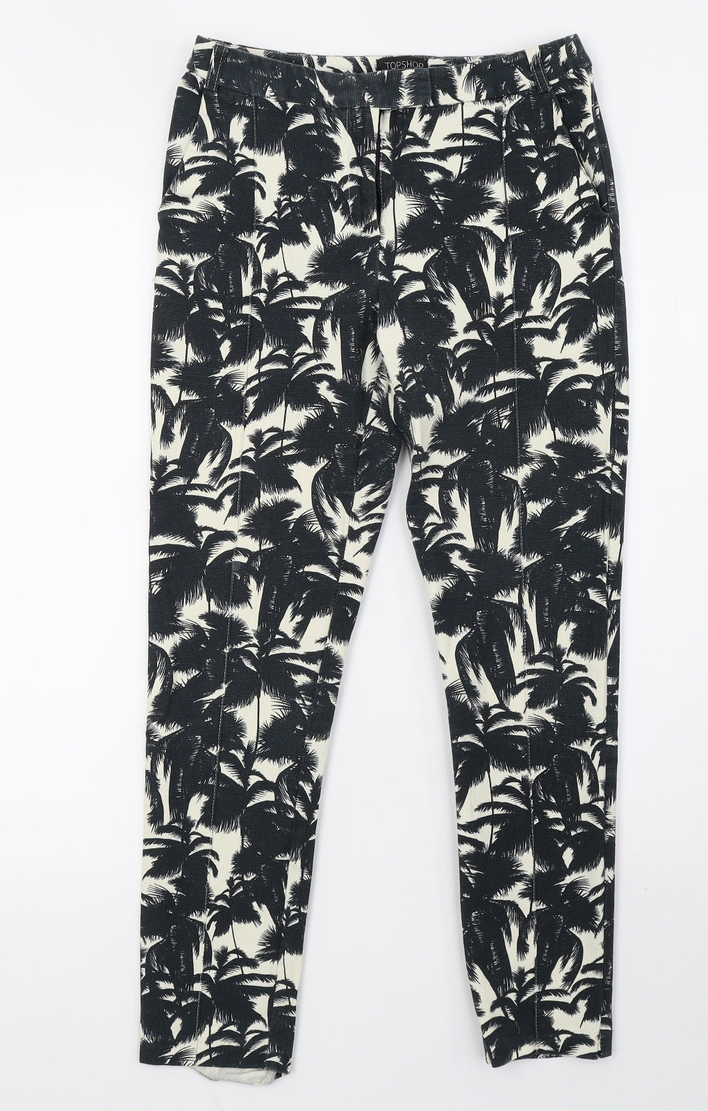 Topshop Womens Green Camouflage Denim Mom Jeans Size 8 L27 in