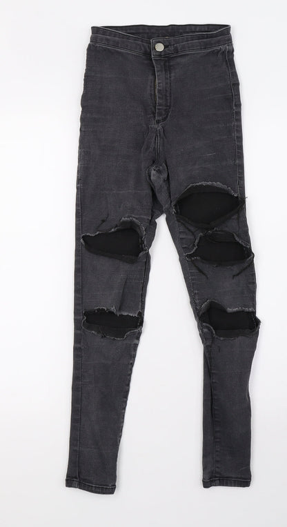 Topshop Womens Grey  Denim Mom Jeans Size 6 L28 in