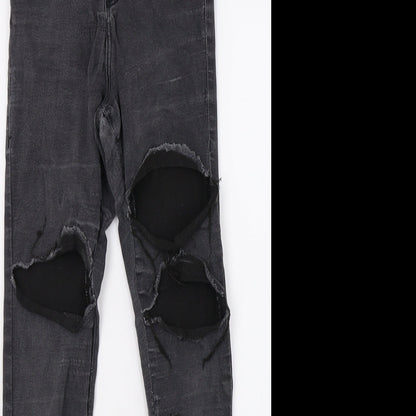 Topshop Womens Grey  Denim Mom Jeans Size 6 L28 in