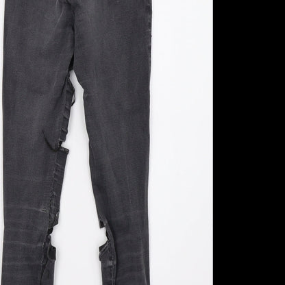 Topshop Womens Grey  Denim Mom Jeans Size 6 L28 in