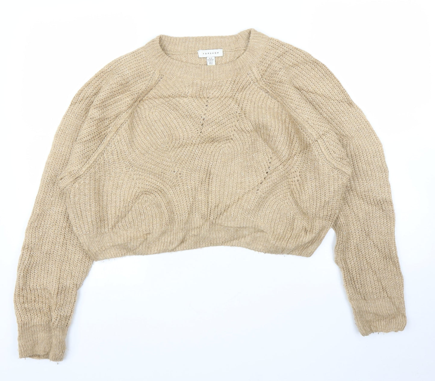 Womens UK Size M Topshop Beige Pullover Jumper
