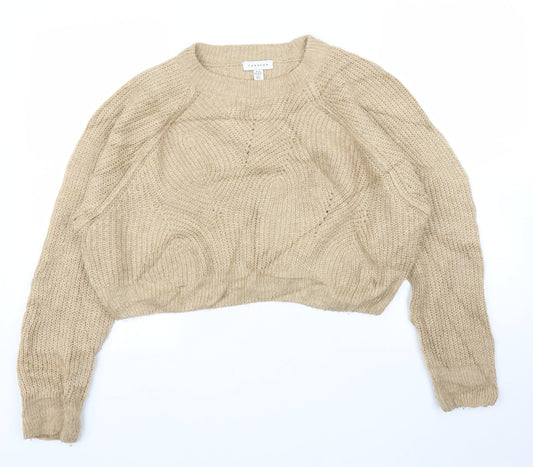 Womens UK Size M Topshop Beige Pullover Jumper