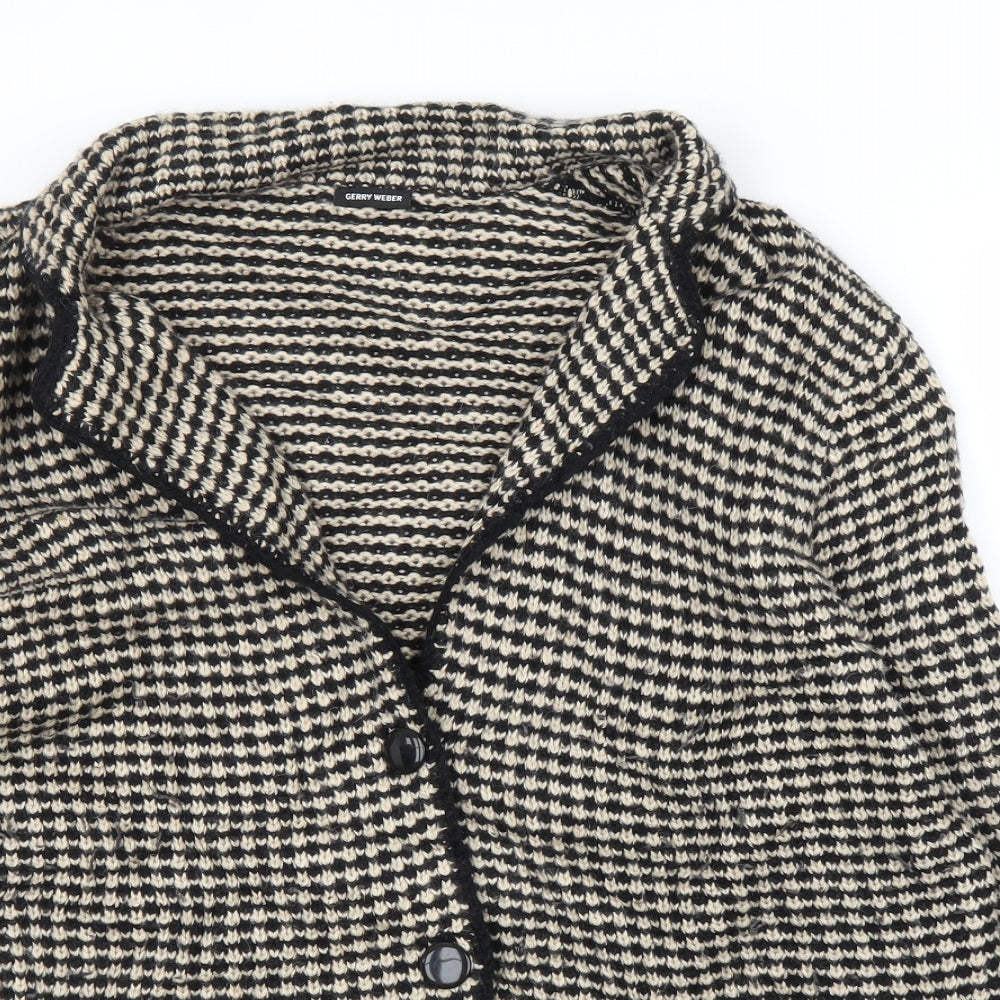 Gerry Weber Womens Beige Houndstooth  Jacket Blazer Size 18