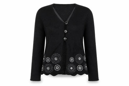 Womens UK Size M First Avenue Black Cardigan Jumper