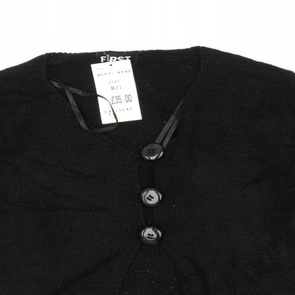 First Avenue Womens Black Floral  Cardigan Jumper Size M