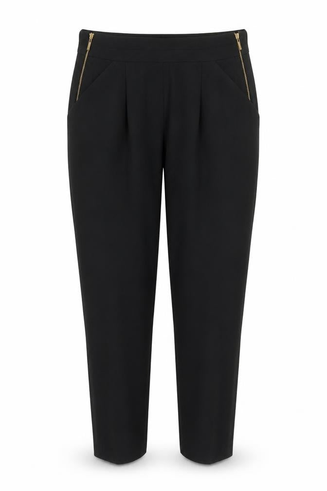 Womens UK Size 10 George Regular Fit Carrot Black Trousers
