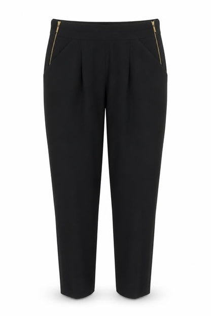 Womens UK Size 10 George Regular Fit Carrot Black Trousers