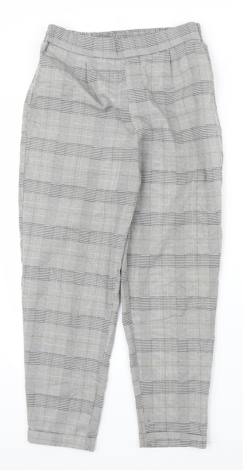 Womens UK Size S Pull&Bear Regular Fit Capri Grey Trousers