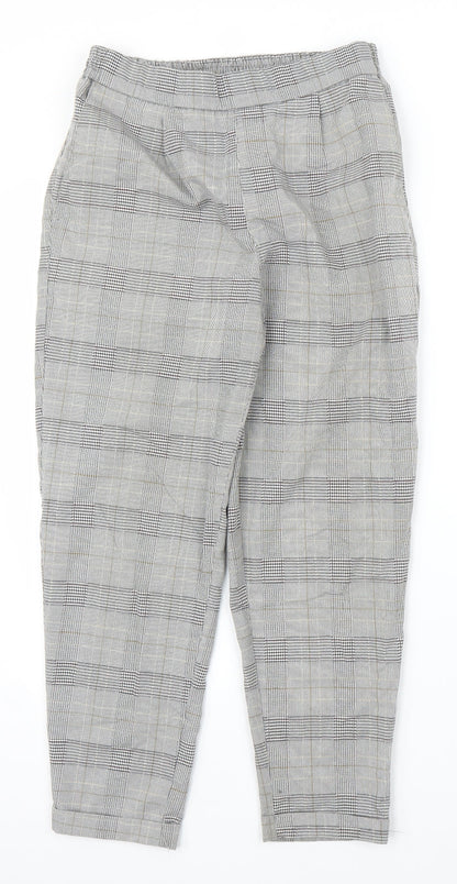Womens UK Size S Pull&Bear Regular Fit Capri Grey Trousers