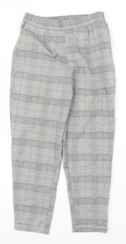 Womens UK Size S Pull&Bear Regular Fit Capri Grey Trousers