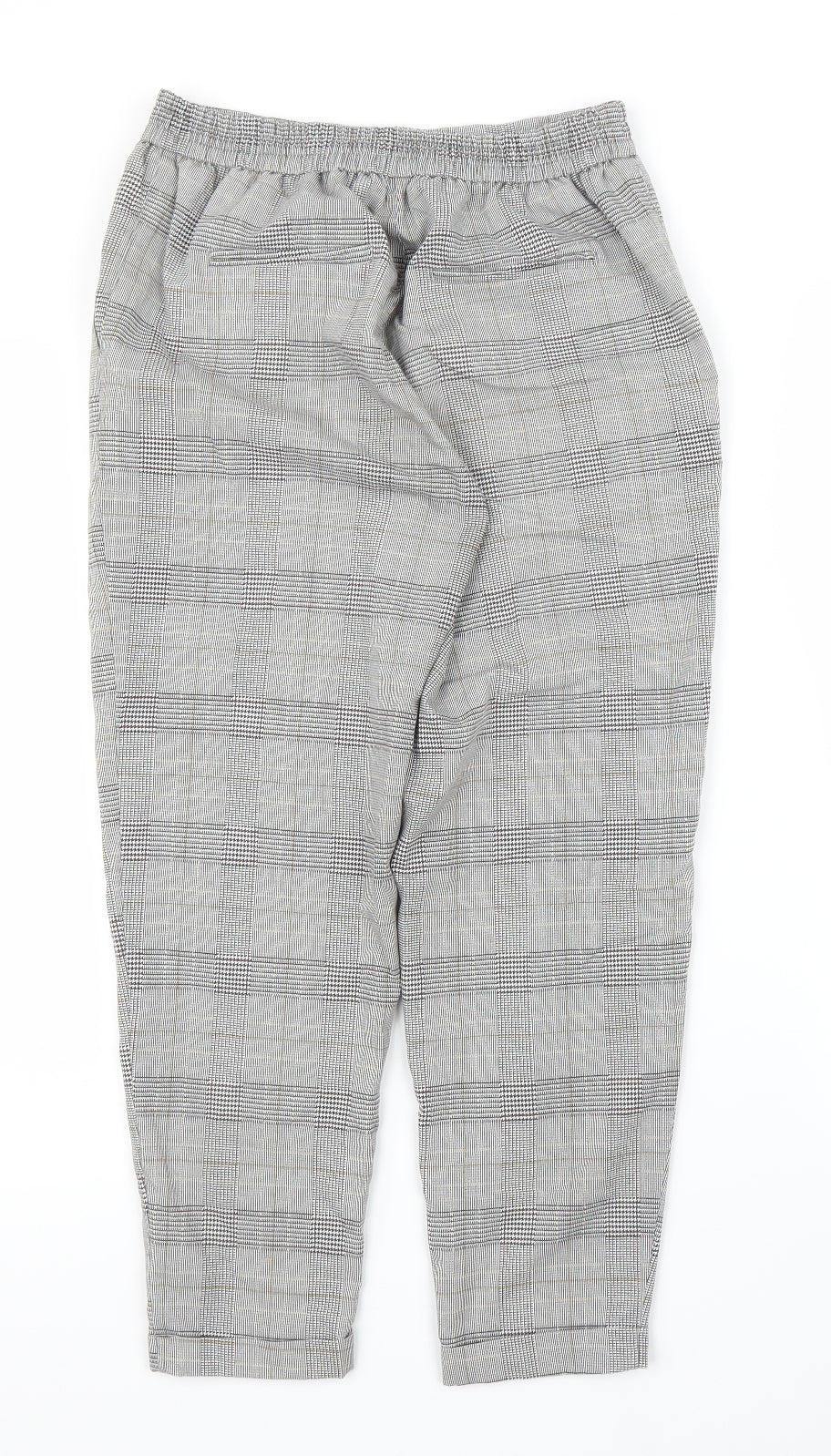 Womens UK Size S Pull&Bear Regular Fit Capri Grey Trousers
