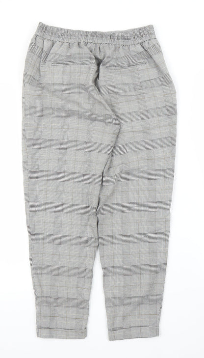 Womens UK Size S Pull&Bear Regular Fit Capri Grey Trousers
