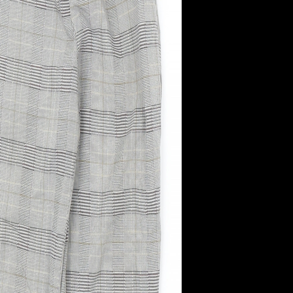Womens UK Size S Pull&Bear Regular Fit Capri Grey Trousers