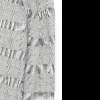 Womens UK Size S Pull&Bear Regular Fit Capri Grey Trousers