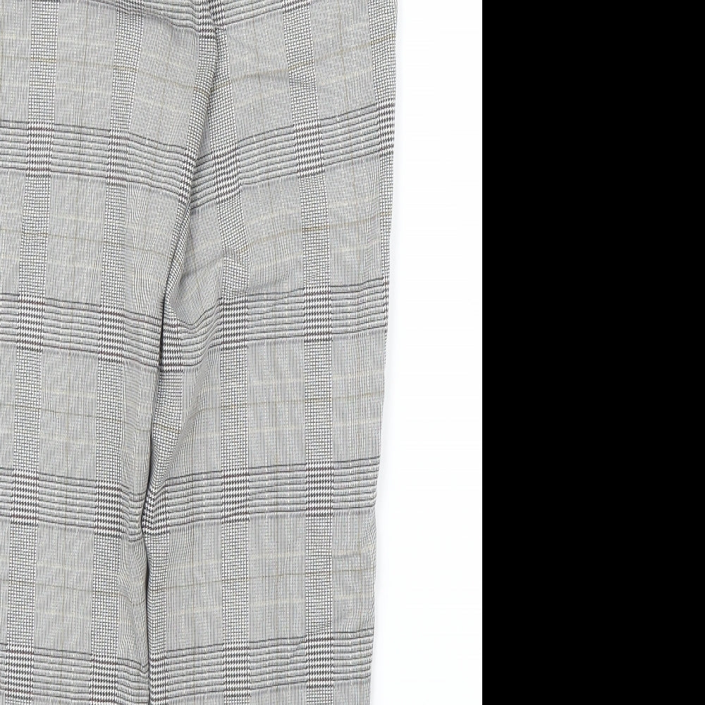 Womens UK Size S Pull&Bear Regular Fit Capri Grey Trousers