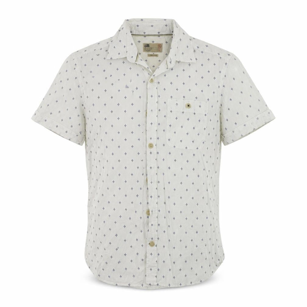 Mens UK Size S NORTH COAST White  Button-Up Short Sleeve Casual Shirt