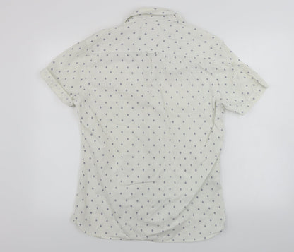 Mens UK Size S NORTH COAST White  Button-Up Short Sleeve Casual Shirt