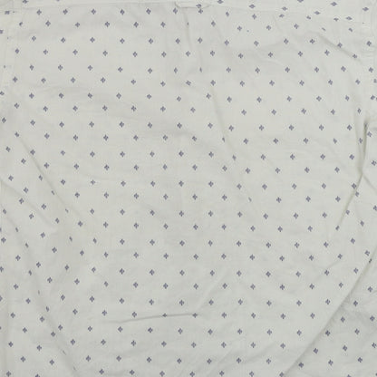 Mens UK Size S NORTH COAST White  Button-Up Short Sleeve Casual Shirt