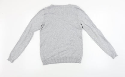 Womens UK Size S villa Grey Pullover Jumper