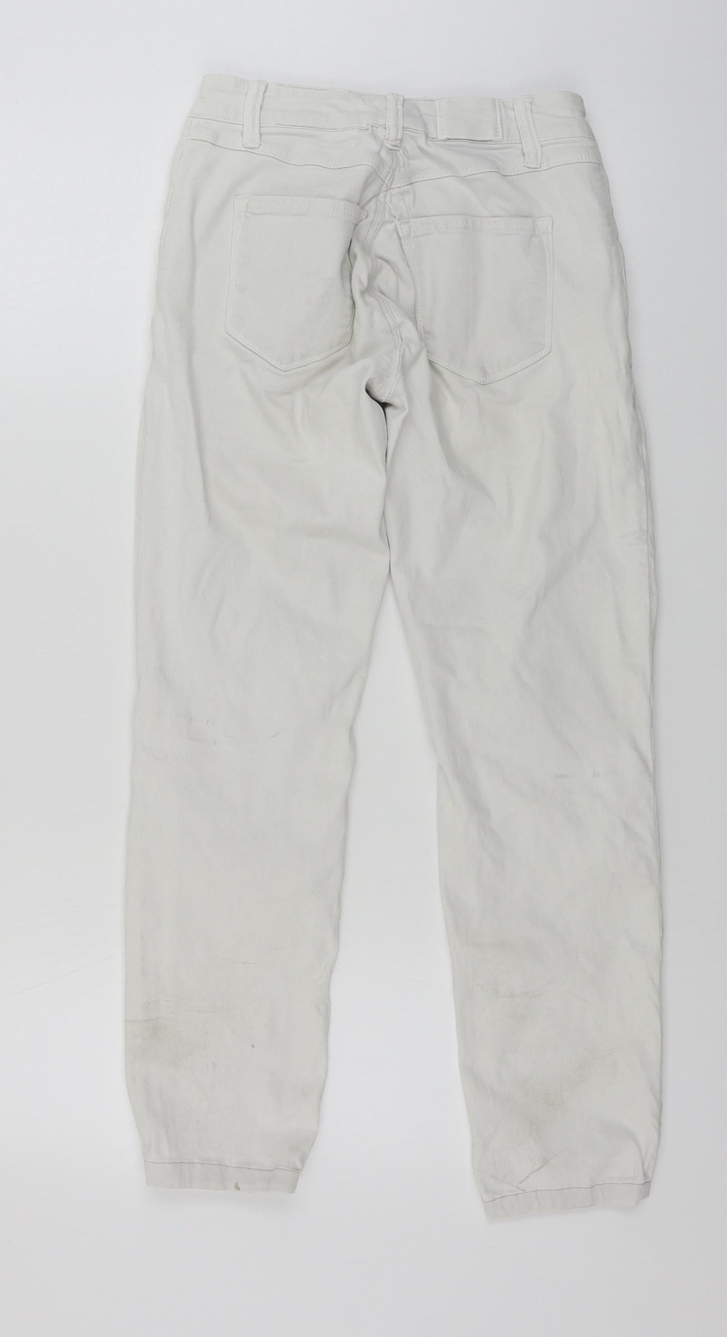 Womens UK Size L Preworn Regular Fit Skinny White Jeans