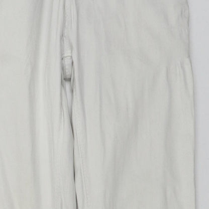 Womens UK Size L Preworn Regular Fit Skinny White Jeans