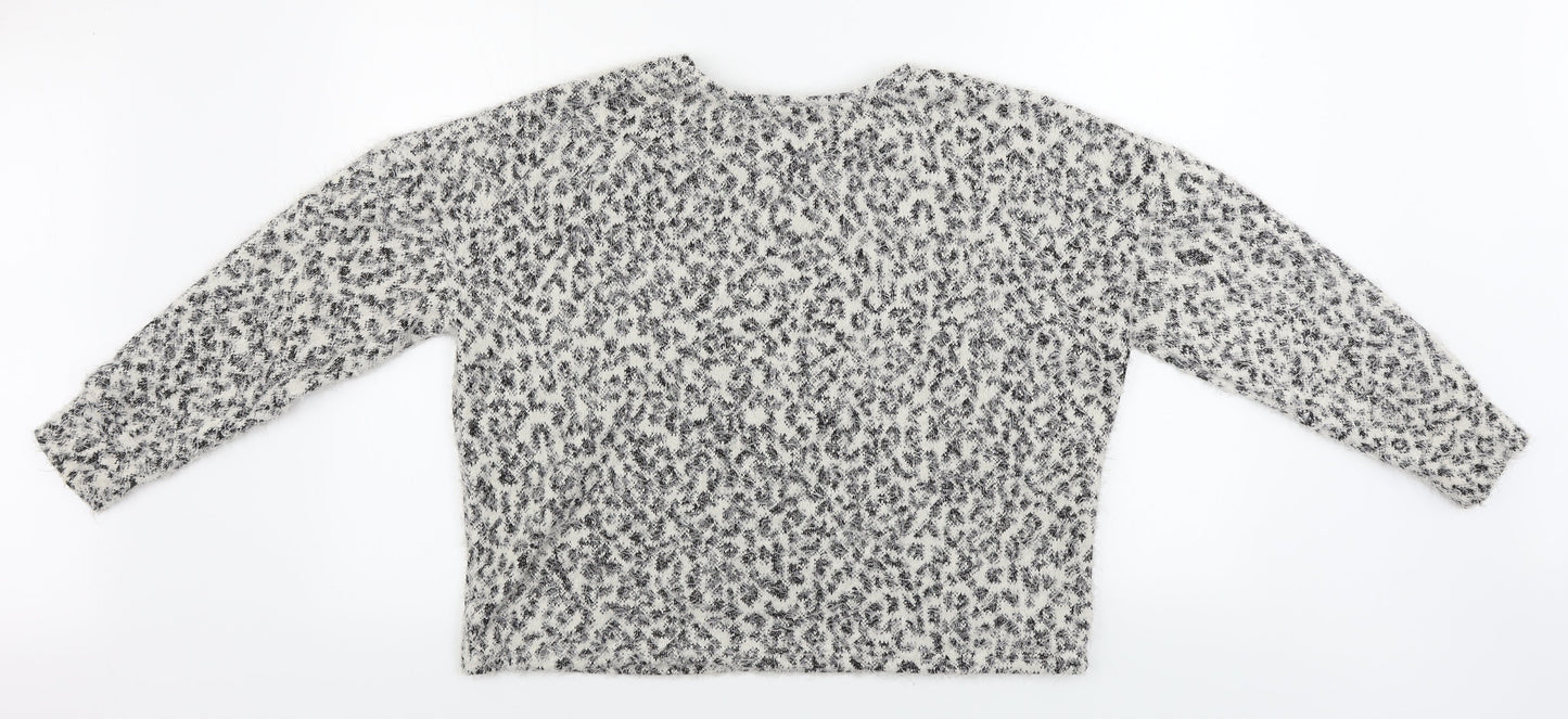 Primark  Womens Grey Animal Print  Pullover Jumper Size M