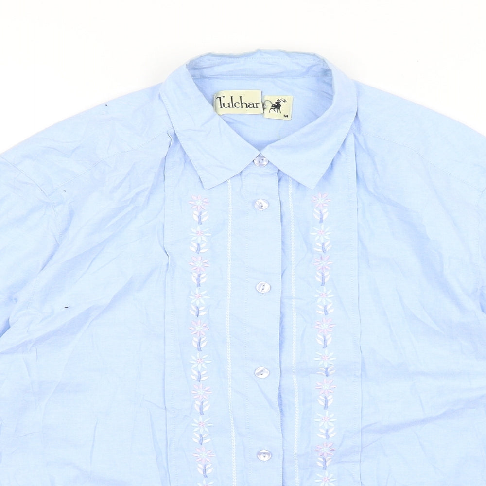 Mens UK Size M Tulchar Blue  Button-Up Long Sleeve Casual Shirt