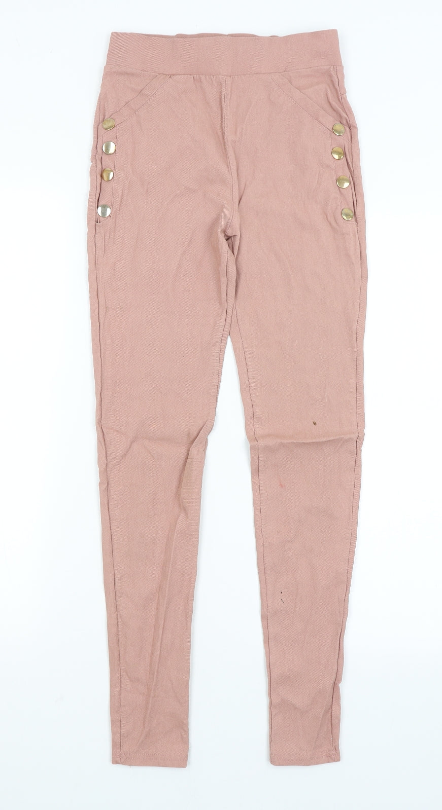 Womens UK Size S Preworn Regular Fit Jegging Pink Jeans